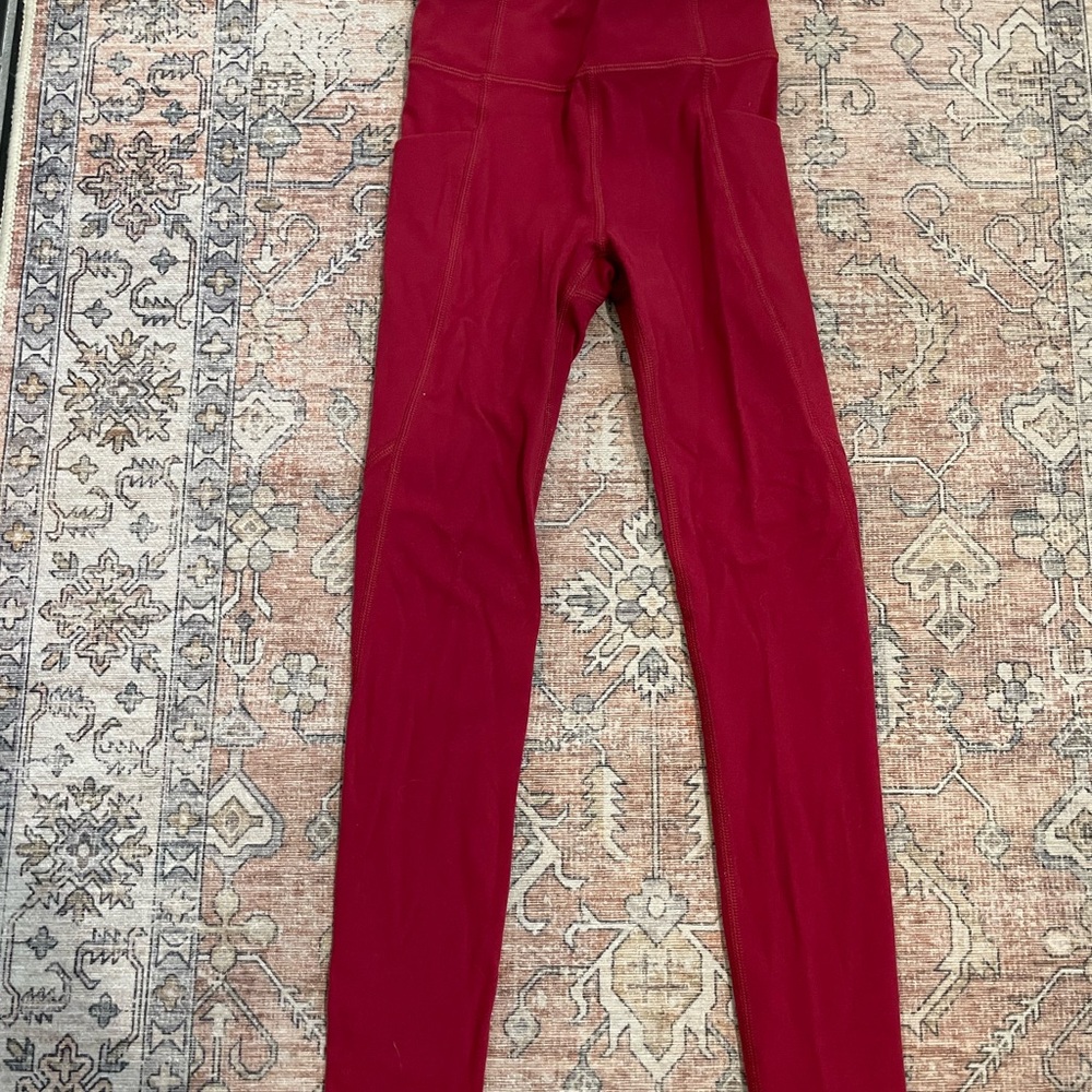 Athleta Girl Red High-Rise Leggings